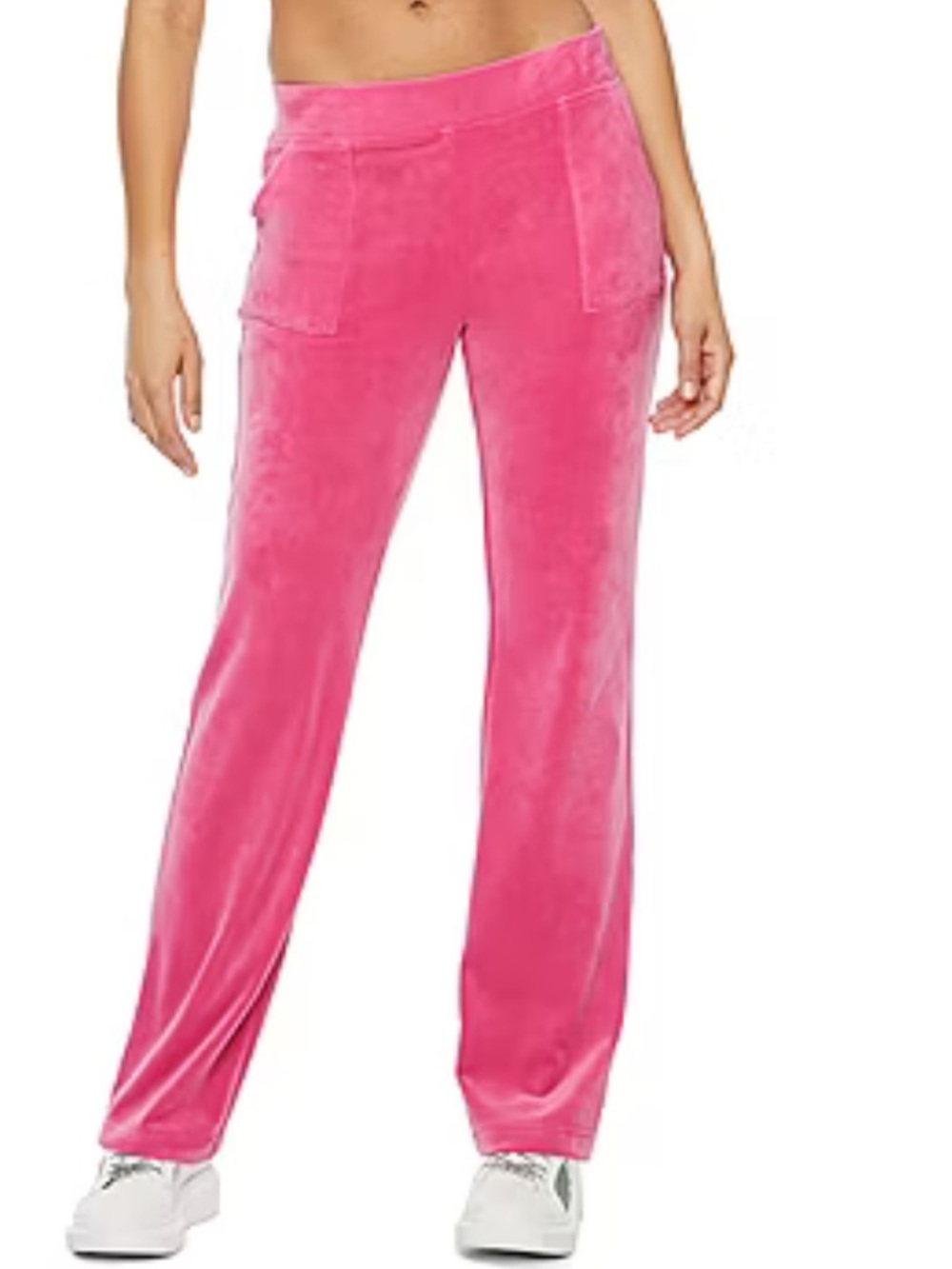 Juicy By Juicy Couture Pink Velour Straight Mid Rise Track Pant Size Large
